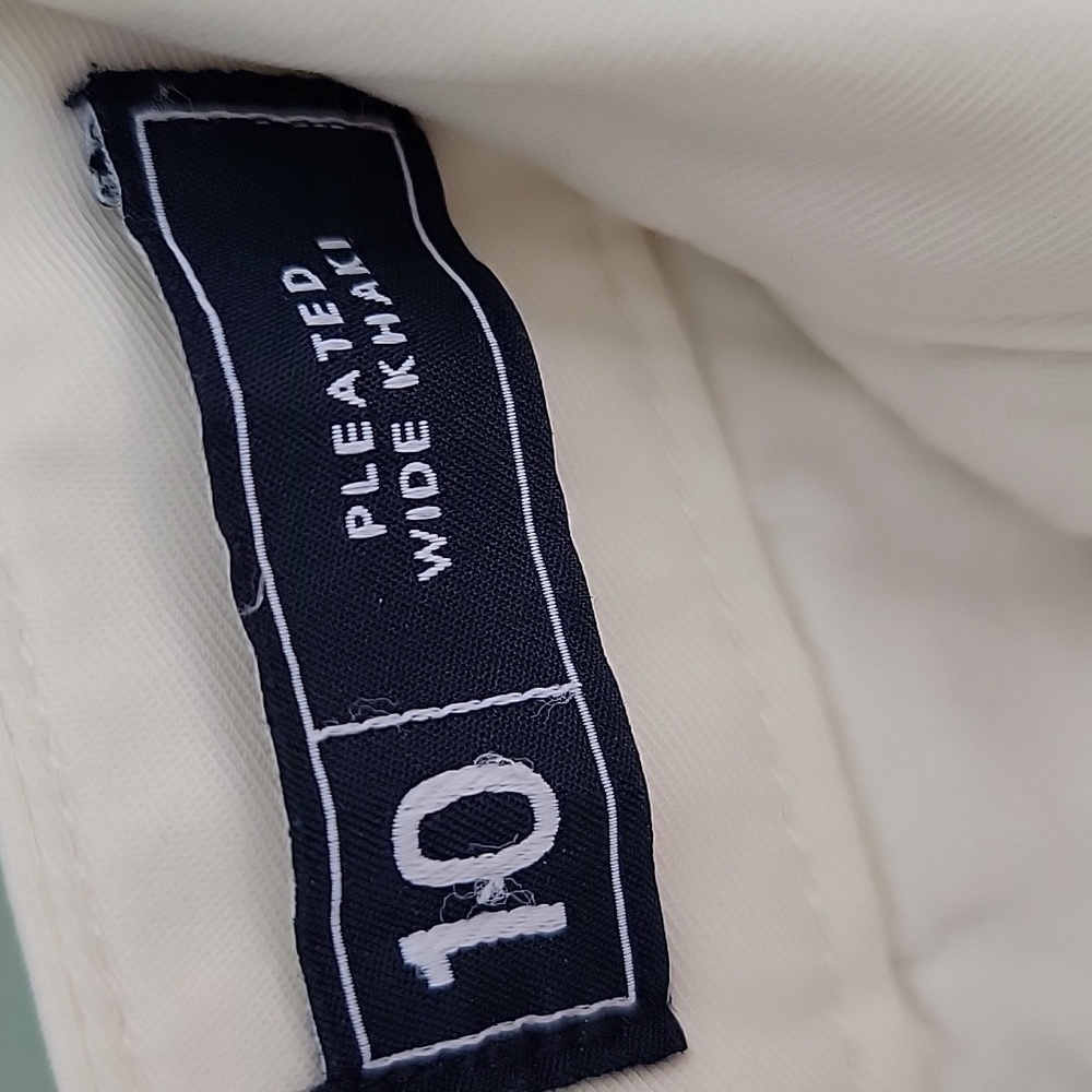 GAP High-Rise Pleated Wide-Leg Khaki Pants Sz 10 Color is New Off White - Picture 6 of 13